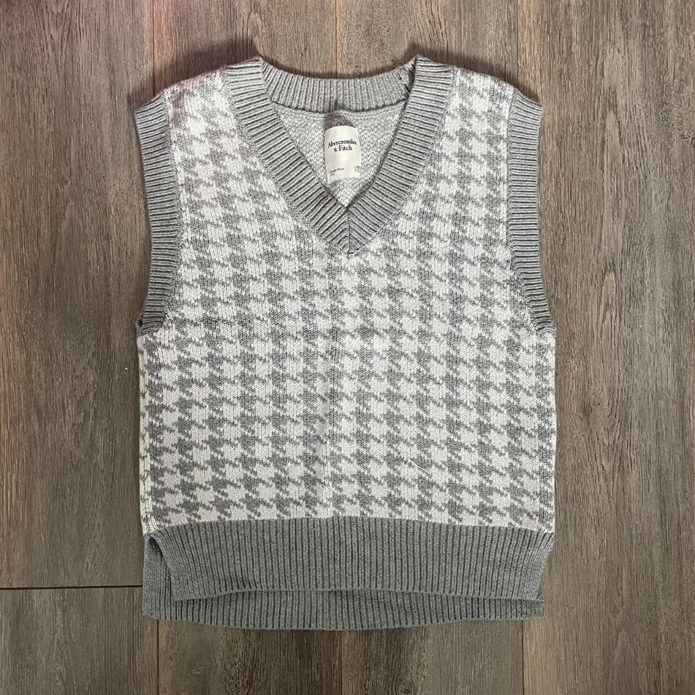 Abercrombie & Fitch Houndstooth Oversized Sweater Vest, XXS